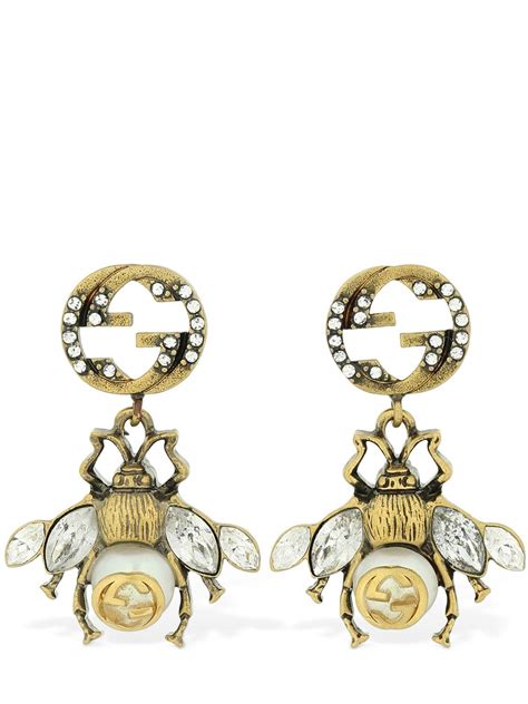 gucci earring bee|gucci bamboo heart earrings.